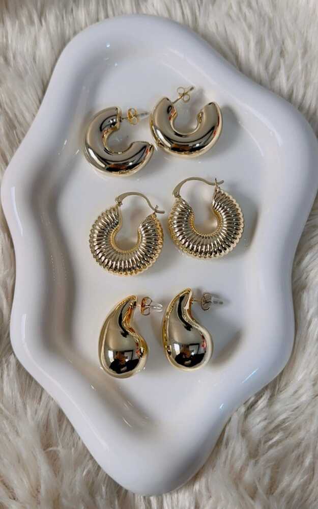 Lot de 3 paires de boucle d'oreille