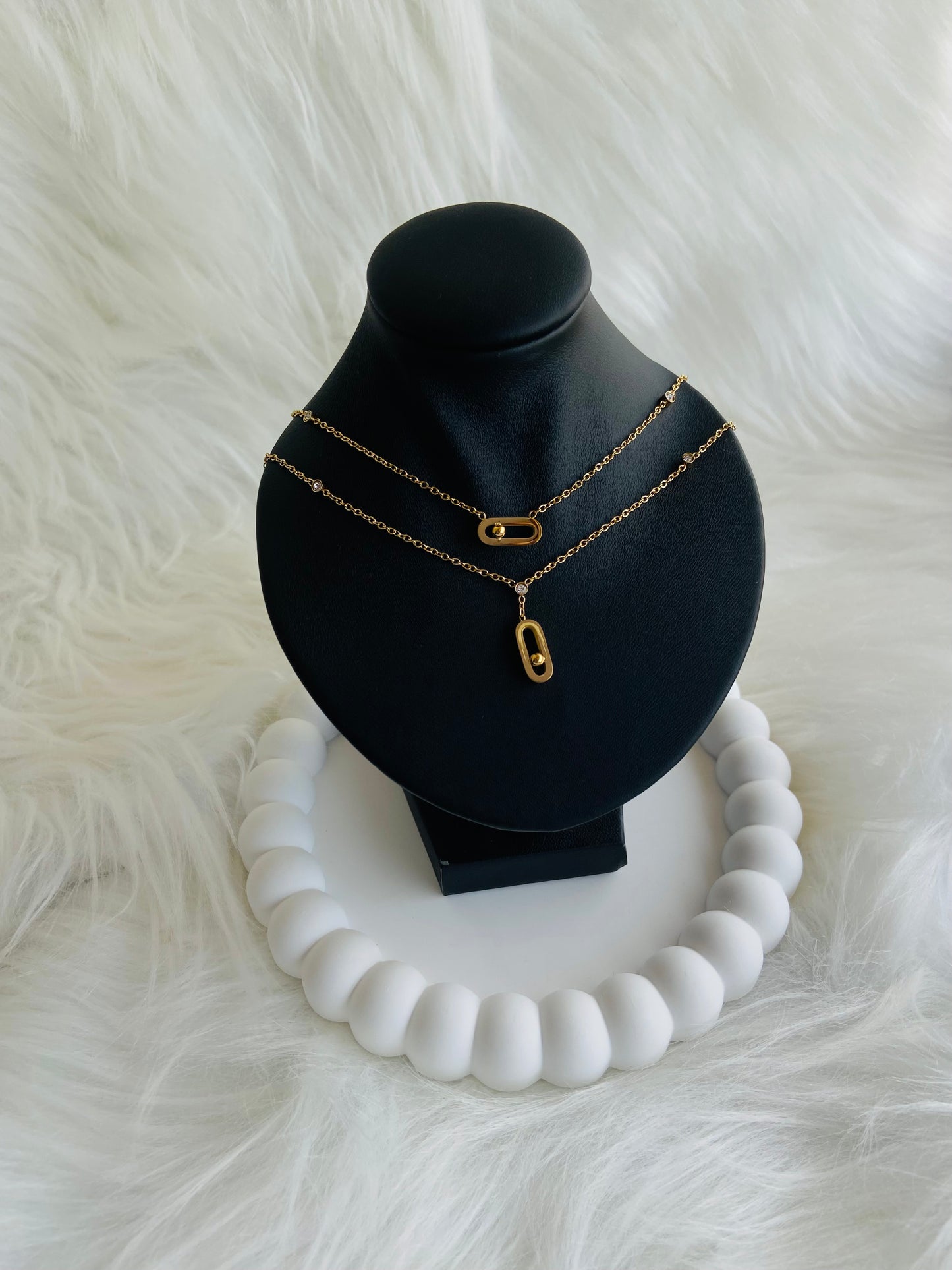 Collier double Strass