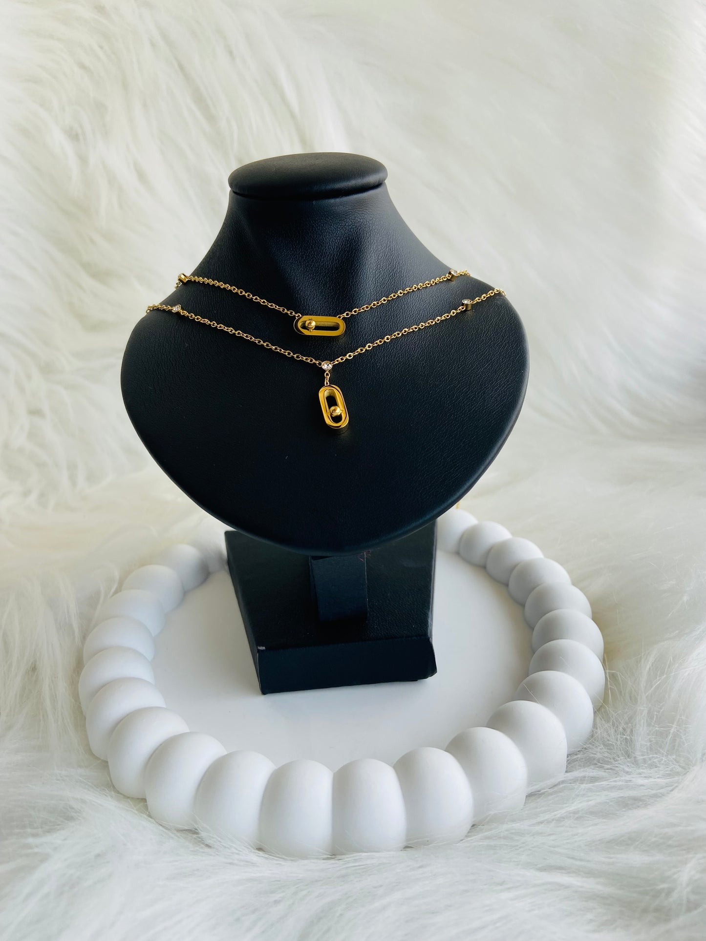 Collier double Strass