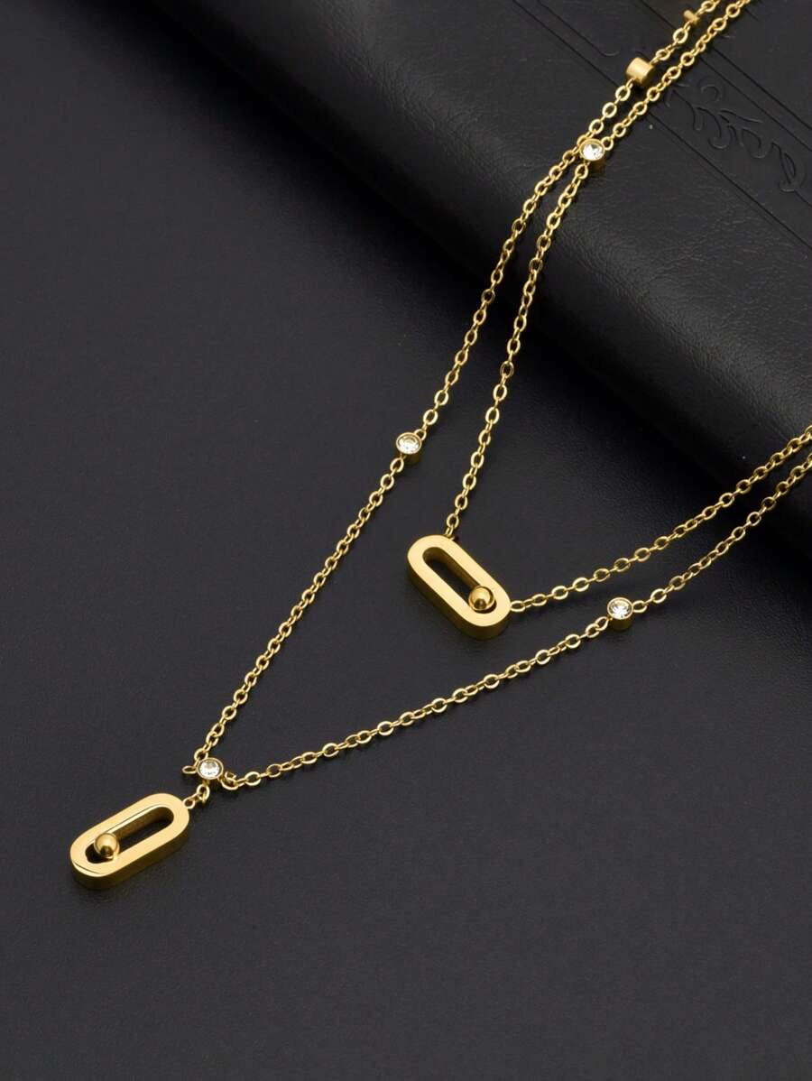Collier double Strass