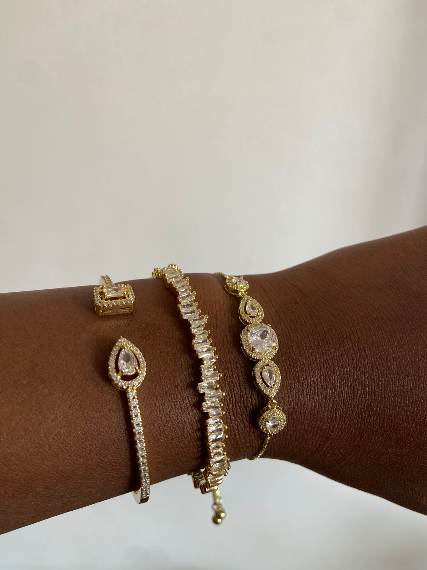 Lot de 3 bracelets Zircon Cubique Dorée