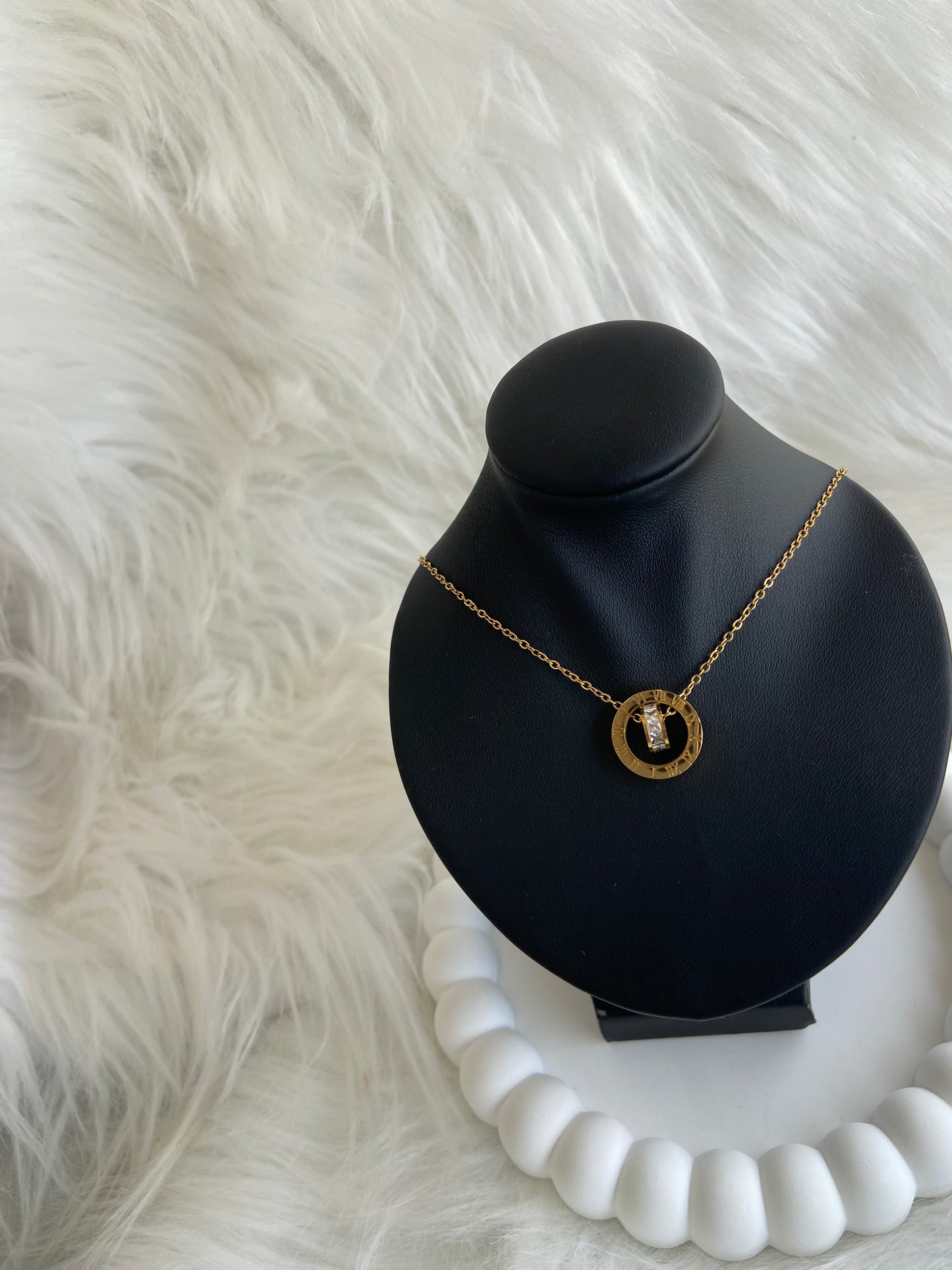 Collier 2 en 1 strass chiffre romain