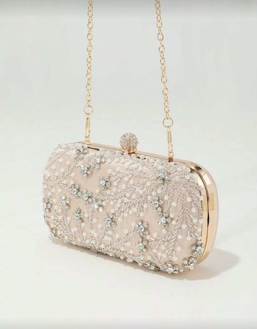 Clutch beige / argenté