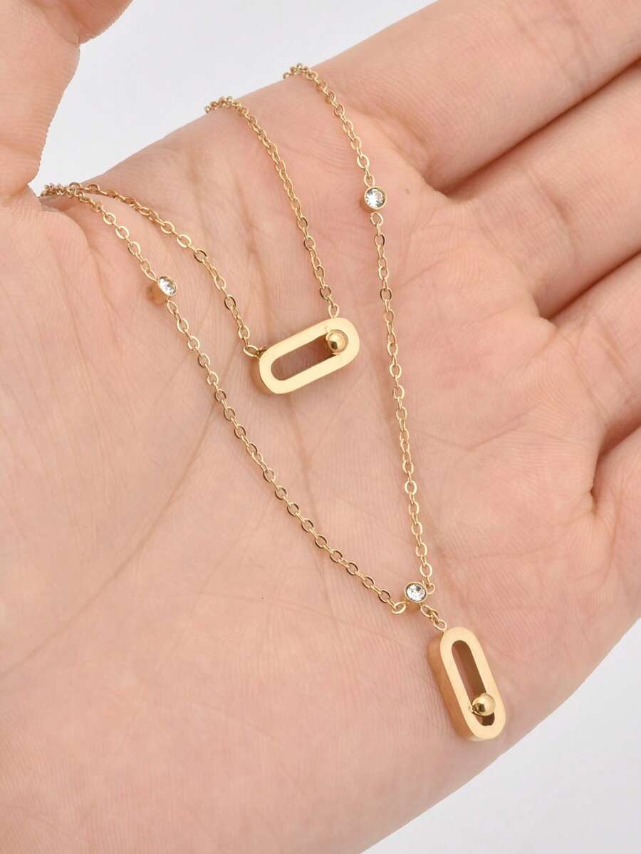 Collier double Strass