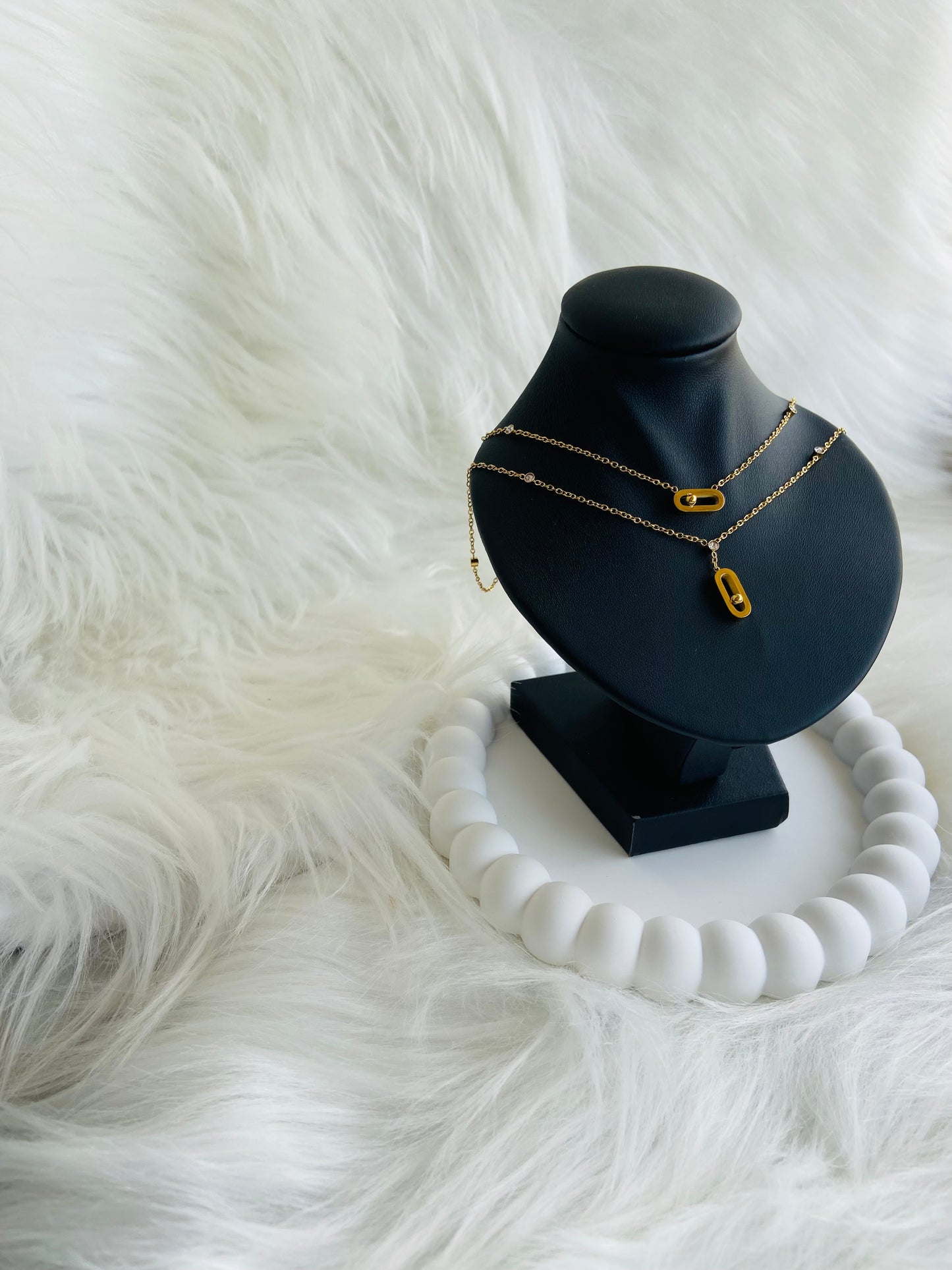 Collier double Strass