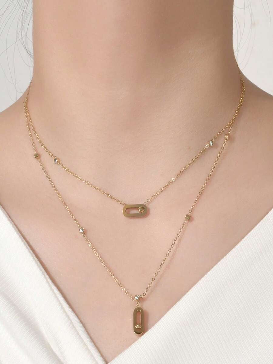 Collier double Strass