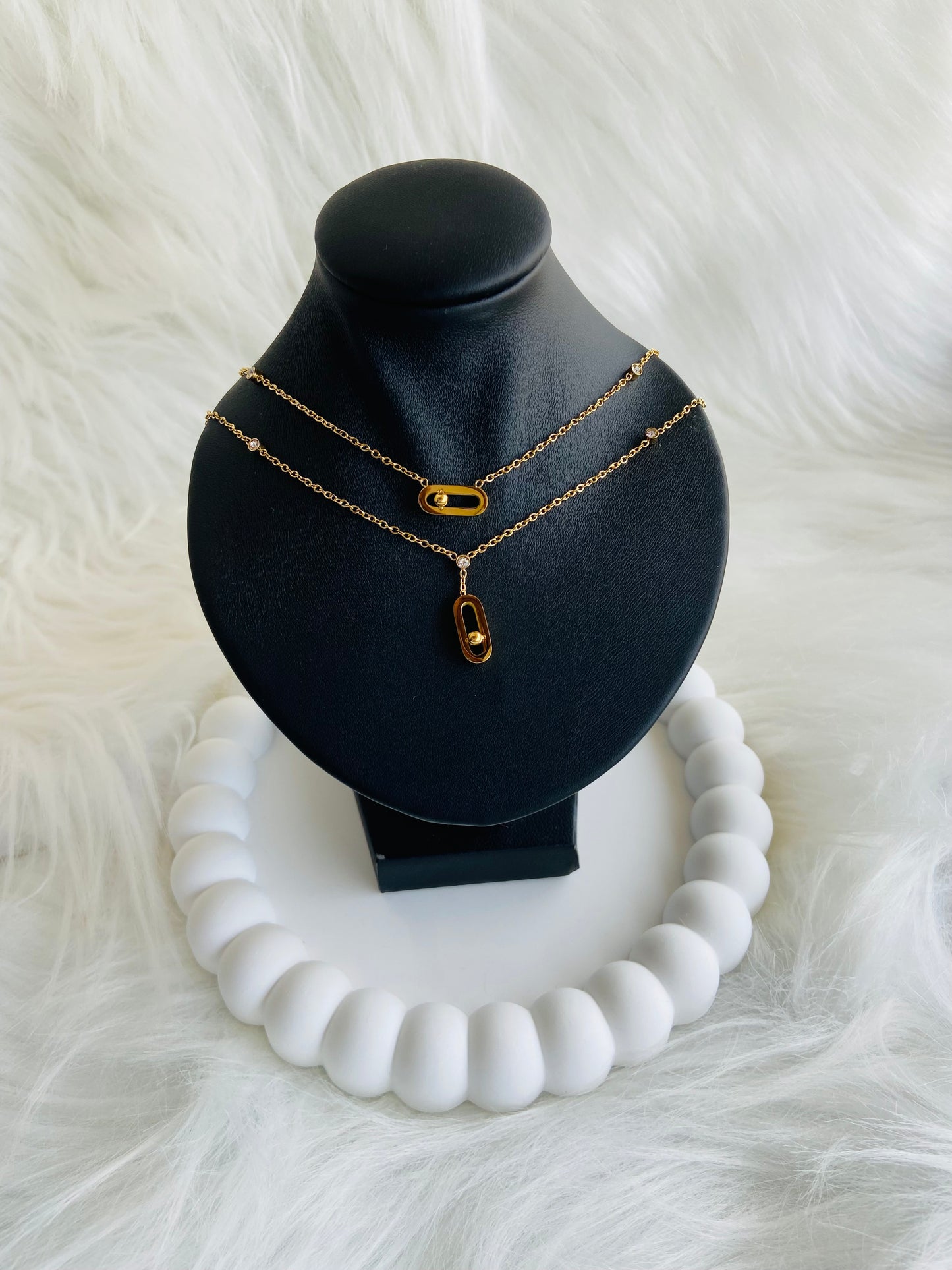 Collier double Strass
