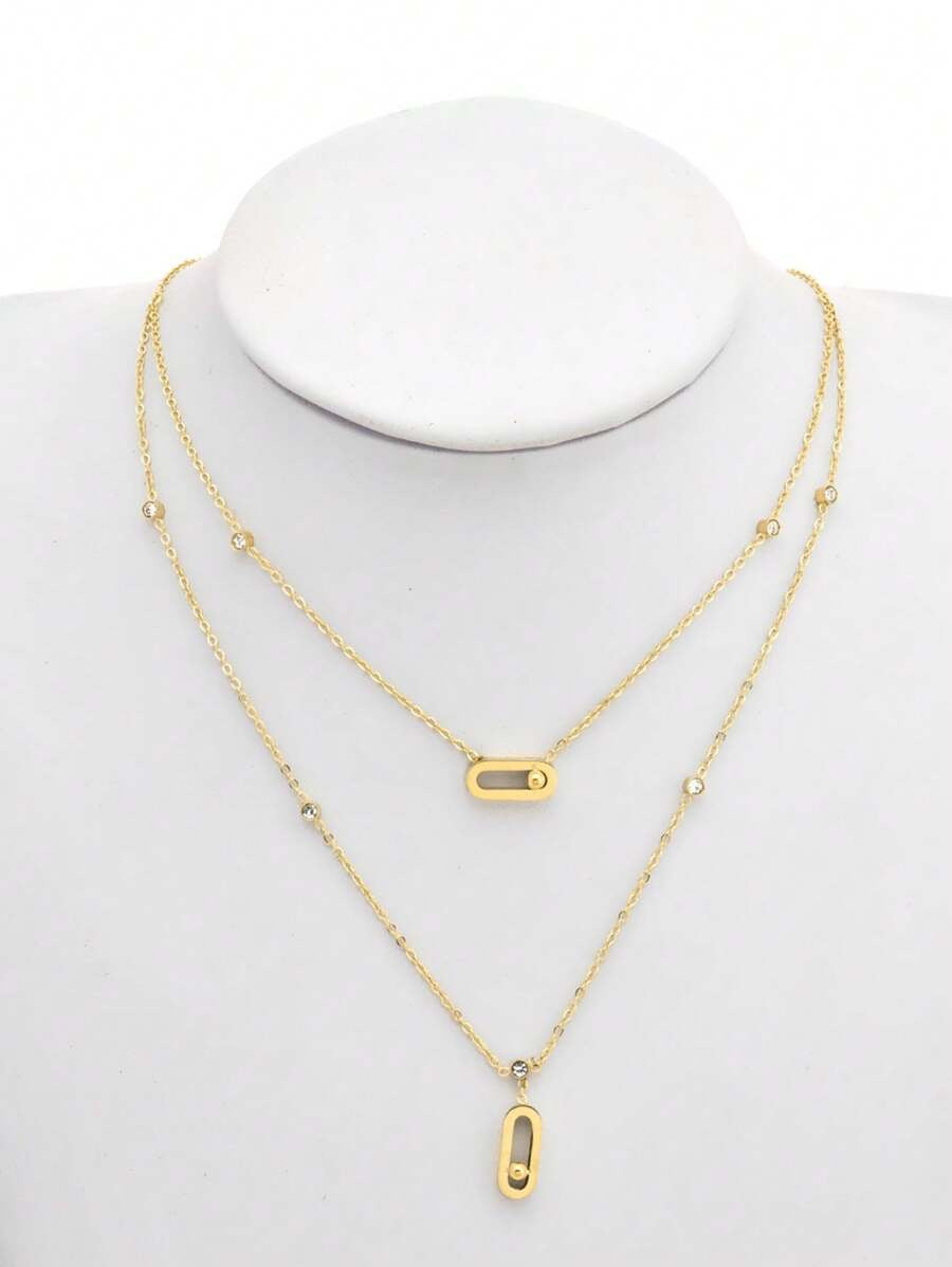 Collier double Strass