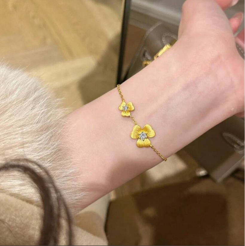 Bracelet Flowers plaquet Or