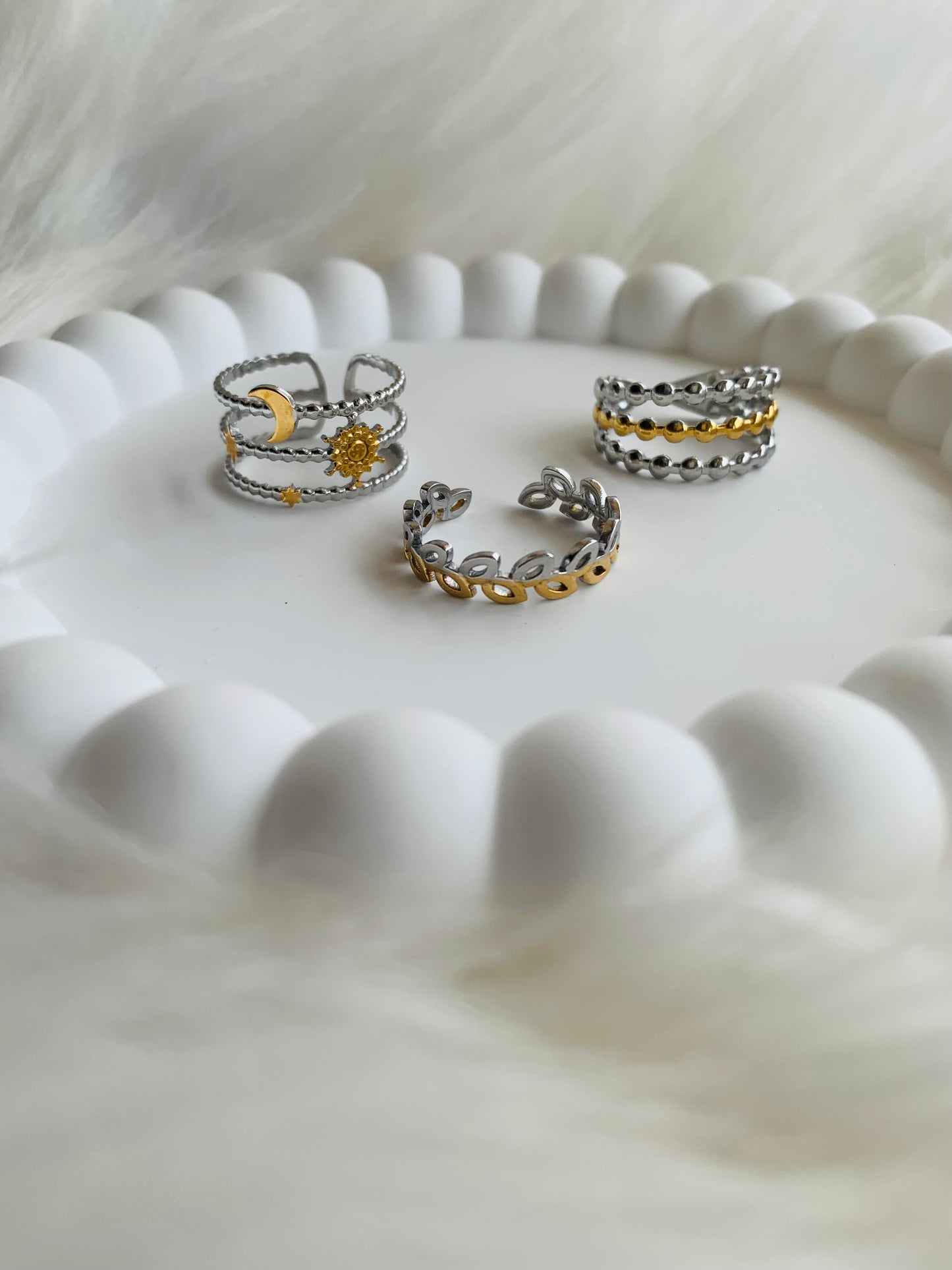 Lot de bague bicolore 4