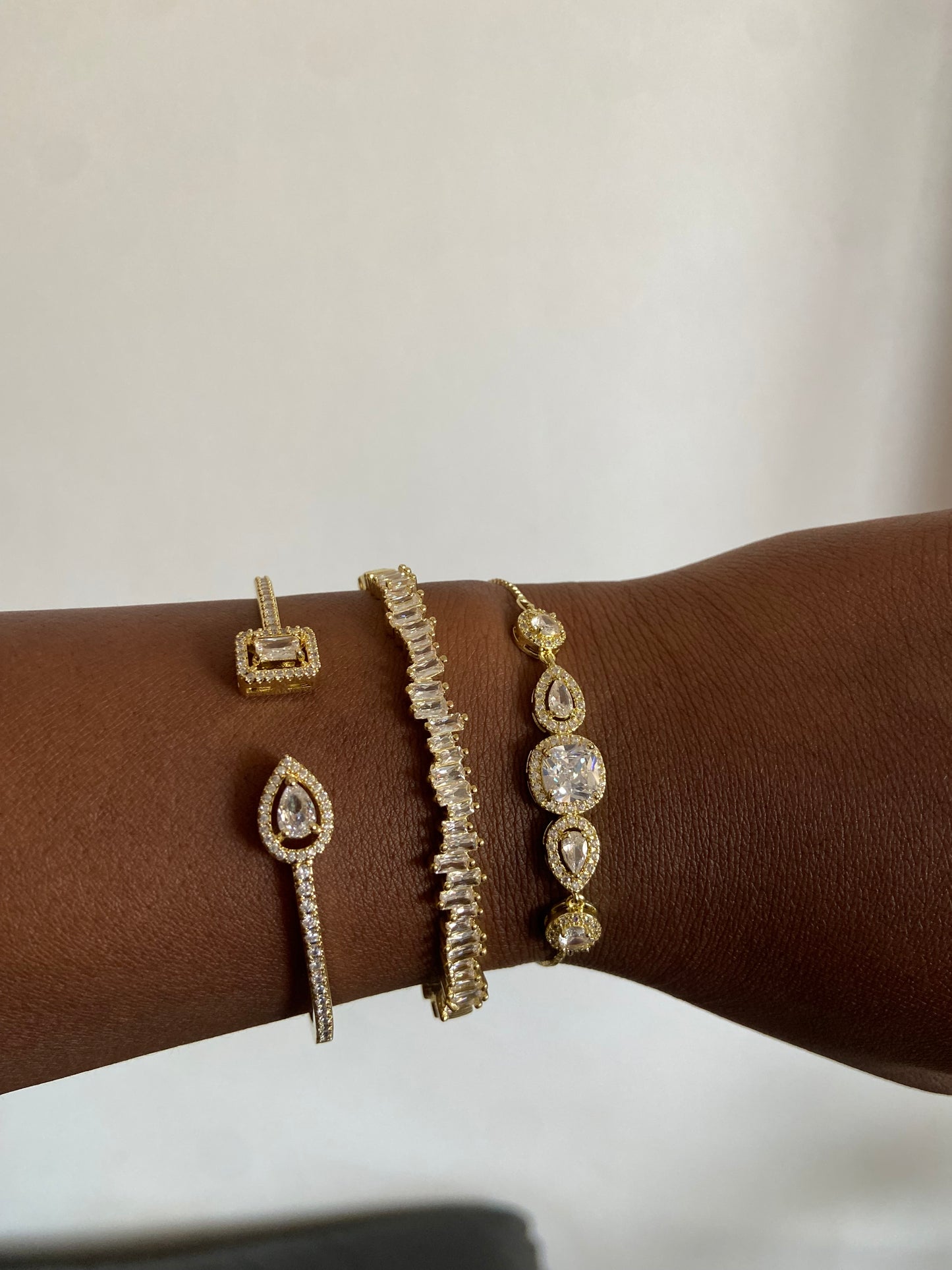 Lot de 3 bracelets Zircon Cubique Dorée