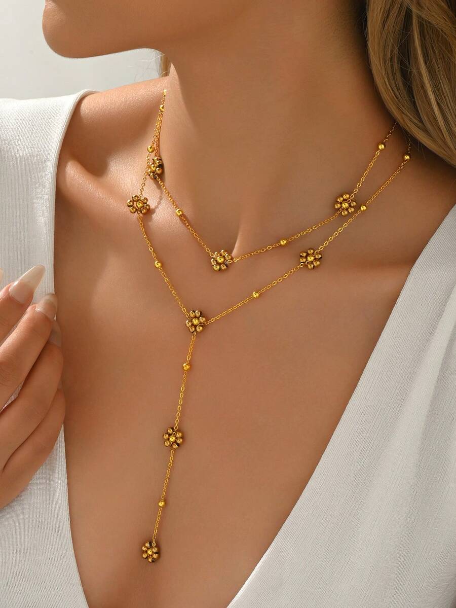 Lot de 2 colliers fleurs