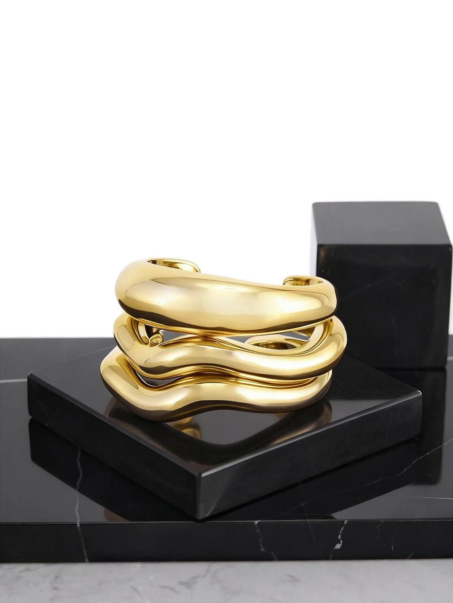 Lot de 3 bangles en acier inoxydable