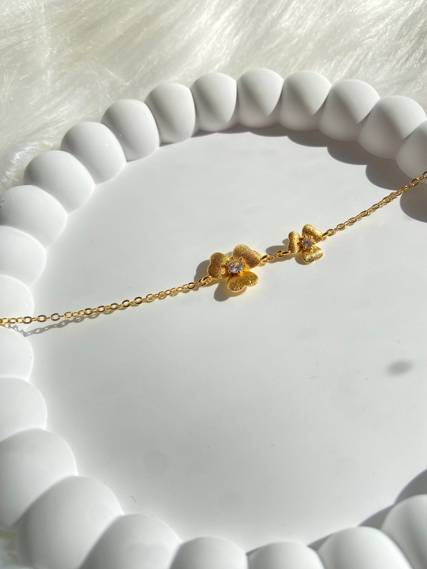 Bracelet Flowers plaquet Or