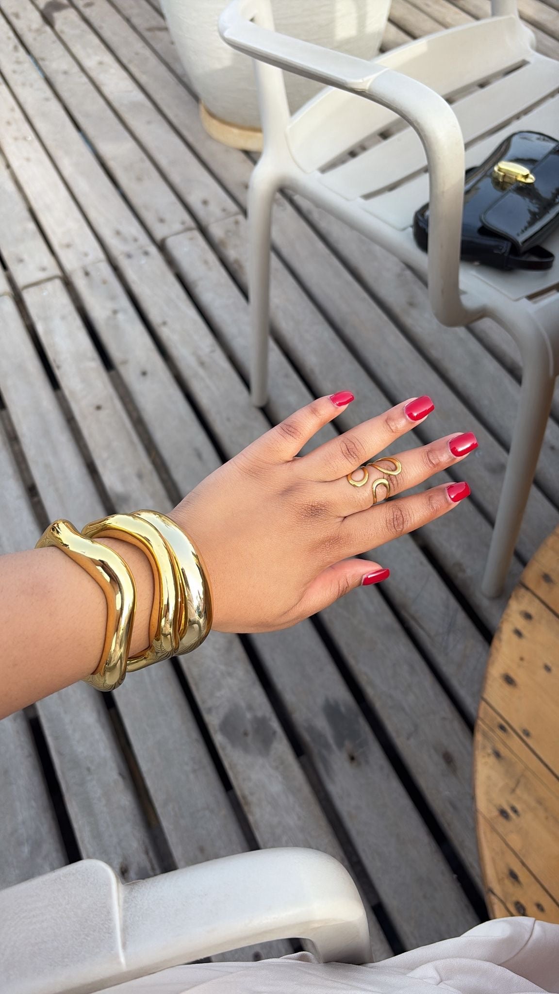 Lot de 3 bangles en acier inoxydable