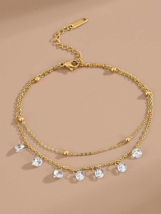 Chaine de cheville strass