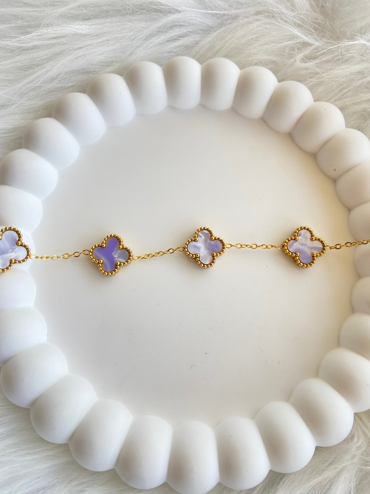 Bracelet van cleef violet clair (strass blanche )