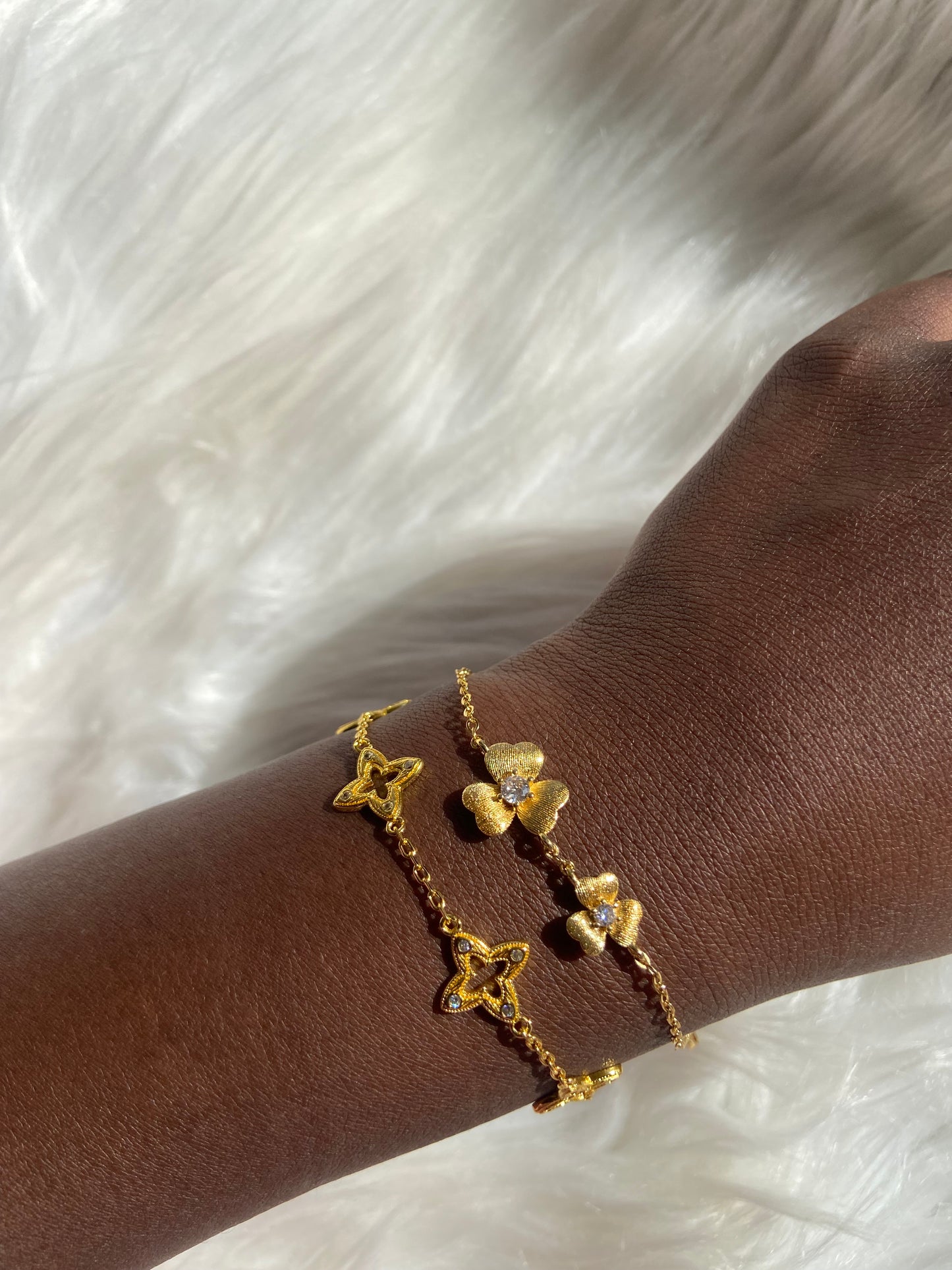 Bracelet Flowers plaquet Or