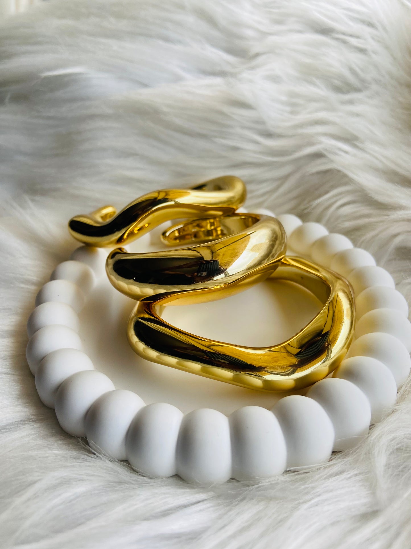 Lot de 3 bangles en acier inoxydable