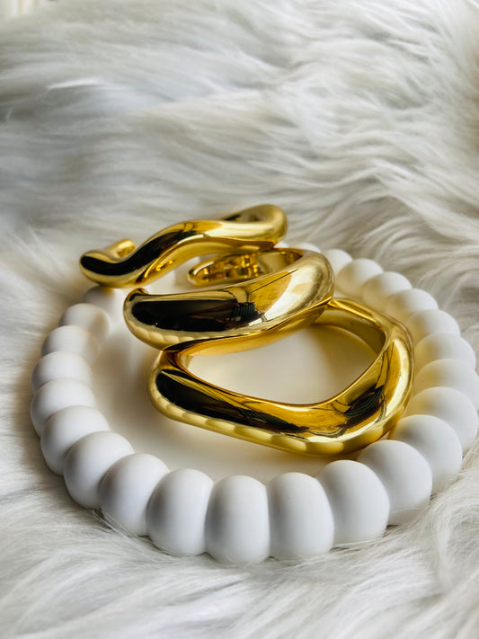 Lot de 3 bangles en acier inoxydable