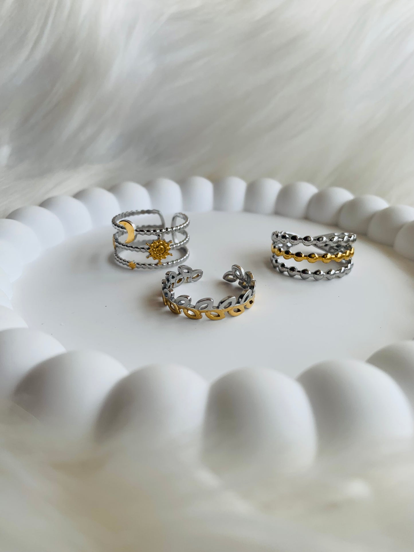 Lot de bague bicolore 4