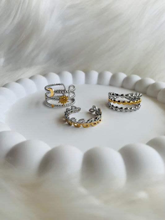 Lot de bague bicolore 4