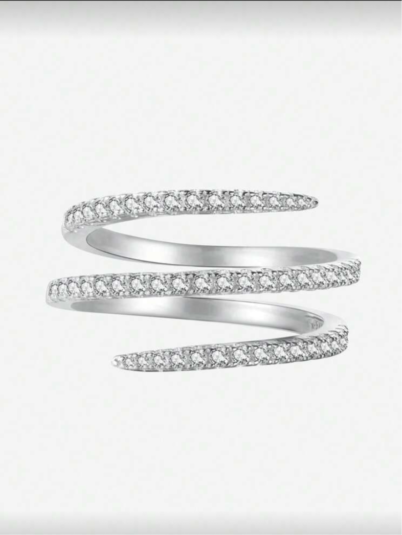 Bague en argent 3 couches + box led