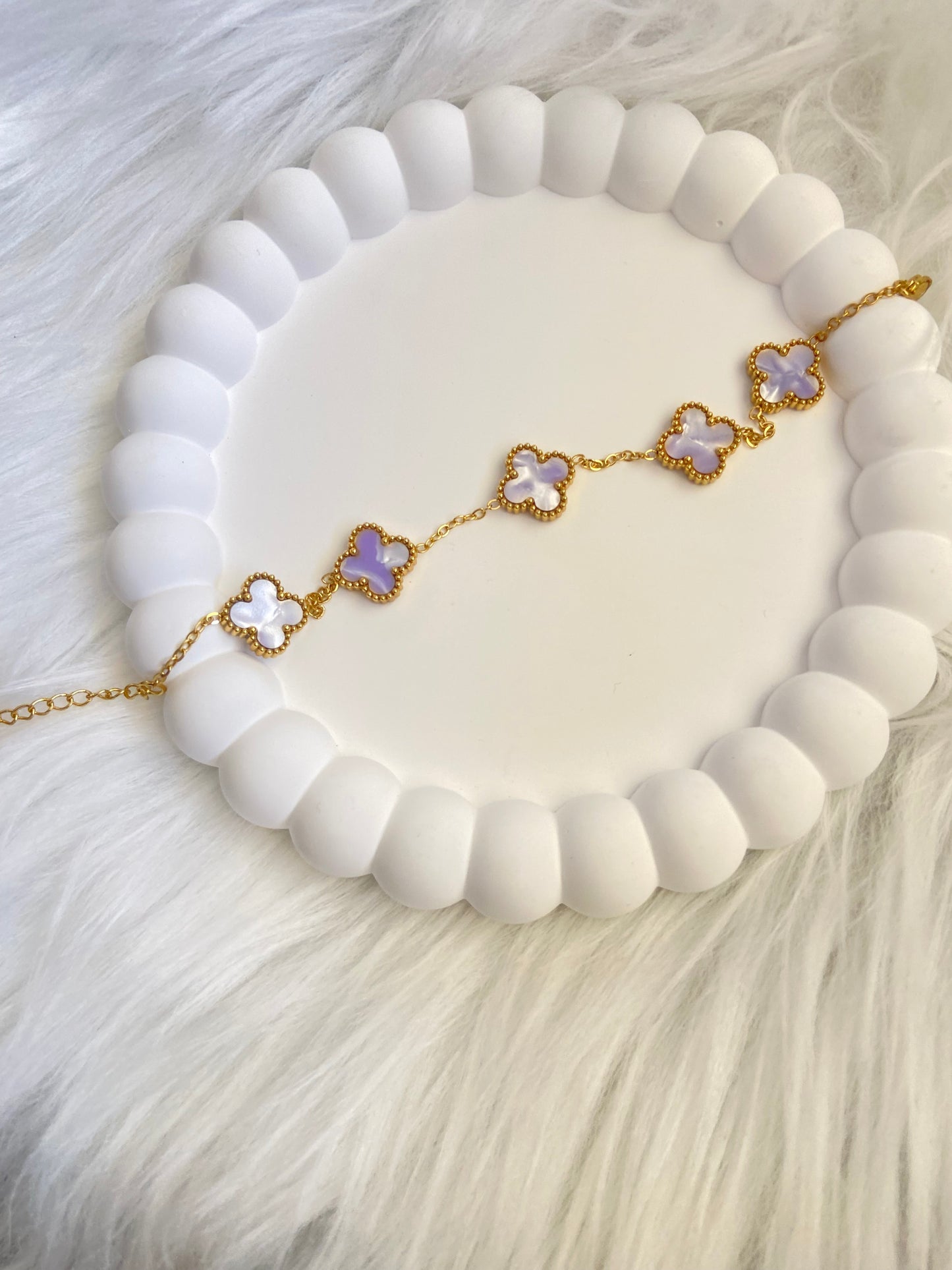 Bracelet van cleef violet clair (strass blanche )