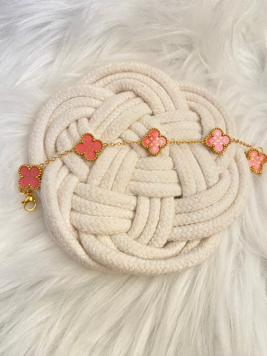 Van cleef Rose foncé x strass Lv dorée