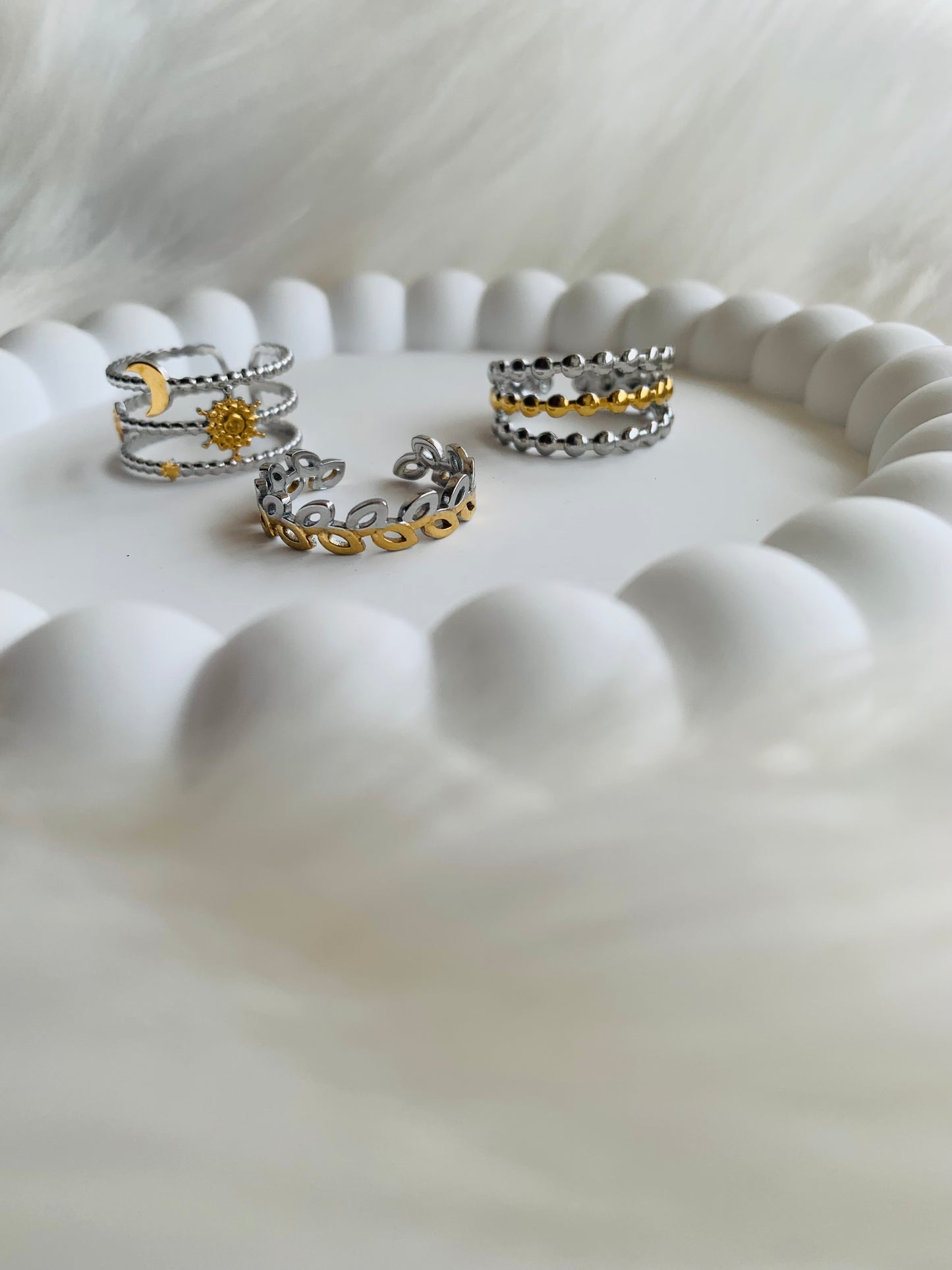 Lot de bague bicolore 4