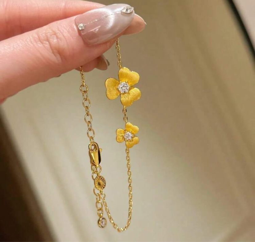 Bracelet Flowers plaquet Or