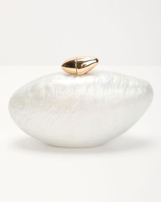 Clutch Blanc marbré